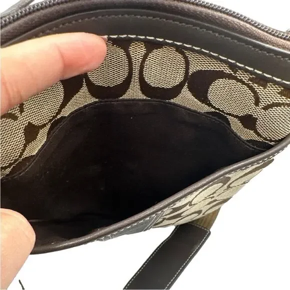 COACH Brown Signature Canvas Crossbody - Picture 4 of 9